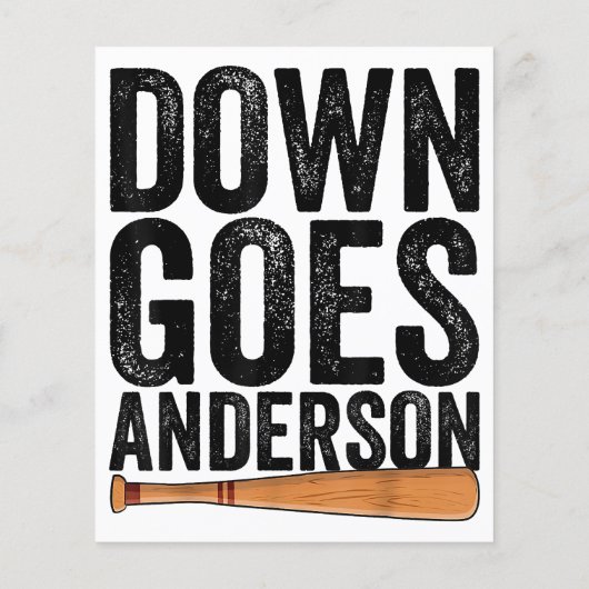 DOWN GOES ANDERSON FUNNY BASEBALL Geschenk ANDERSO (Rückseite)