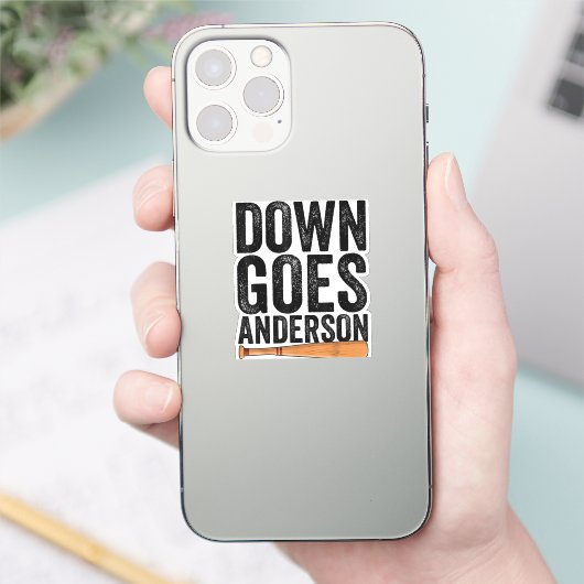 DOWN GOES ANDERSON FUNNY BASEBALL Geschenk ANDERSO Aufkleber (Telefon)