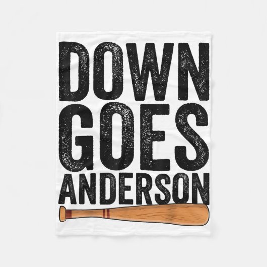 DOWN GOES ANDERSON FUNNY BASEBALL Geschenk ANDERSO Fleecedecke (Vorderseite)
