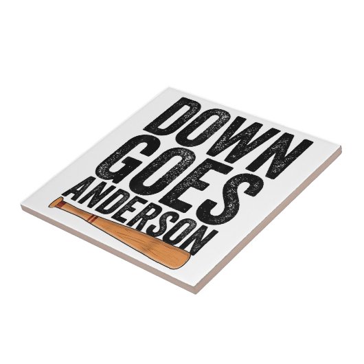 DOWN GOES ANDERSON FUNNY BASEBALL Geschenk ANDERSO Fliese (Seite)