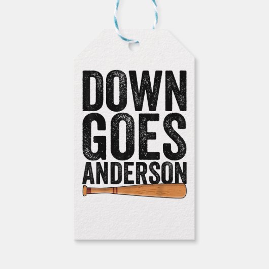 DOWN GOES ANDERSON FUNNY BASEBALL Geschenk ANDERSO Geschenkanhänger (Rückseite)