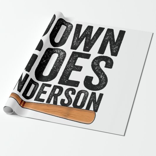 DOWN GOES ANDERSON FUNNY BASEBALL Geschenk ANDERSO Geschenkpapier (Ungerollt)