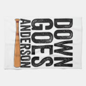 DOWN GOES ANDERSON FUNNY BASEBALL Geschenk ANDERSO Geschirrtuch (Horizontal)