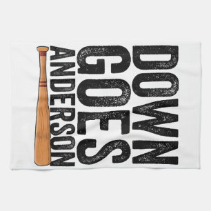 DOWN GOES ANDERSON FUNNY BASEBALL Geschenk ANDERSO Geschirrtuch