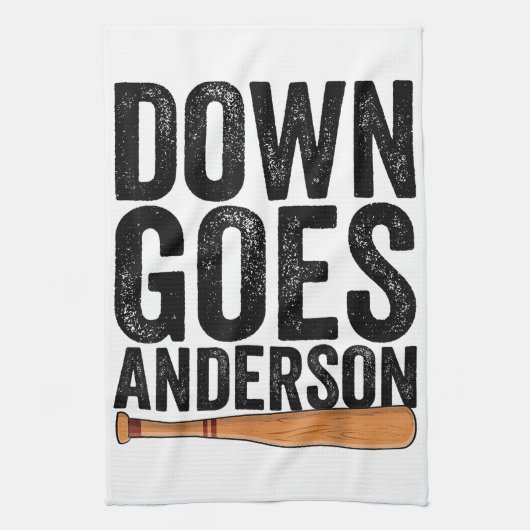 DOWN GOES ANDERSON FUNNY BASEBALL Geschenk ANDERSO Geschirrtuch (Vertikal)