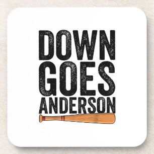 DOWN GOES ANDERSON FUNNY BASEBALL Geschenk ANDERSO Getränkeuntersetzer