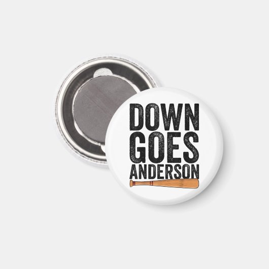 DOWN GOES ANDERSON FUNNY BASEBALL Geschenk ANDERSO Magnet (Vorderseite/Rückseite)