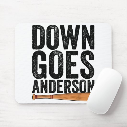 DOWN GOES ANDERSON FUNNY BASEBALL Geschenk ANDERSO Mousepad (Mit Mouse)