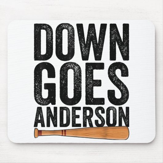 DOWN GOES ANDERSON FUNNY BASEBALL Geschenk ANDERSO Mousepad (Vorne)
