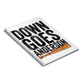 DOWN GOES ANDERSON FUNNY BASEBALL Geschenk ANDERSO Notizblock (Rechte Seite)