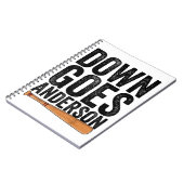 DOWN GOES ANDERSON FUNNY BASEBALL Geschenk ANDERSO Notizblock (Linke Seite)