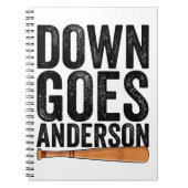 DOWN GOES ANDERSON FUNNY BASEBALL Geschenk ANDERSO Notizblock (Vorderseite)