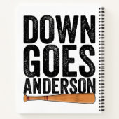 DOWN GOES ANDERSON FUNNY BASEBALL Geschenk ANDERSO Notizblock (Rückseite)