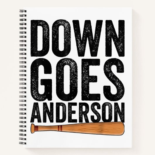 DOWN GOES ANDERSON FUNNY BASEBALL Geschenk ANDERSO Notizblock (Vorderseite)