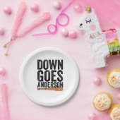DOWN GOES ANDERSON FUNNY BASEBALL Geschenk ANDERSO Pappteller (Party)