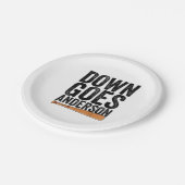 DOWN GOES ANDERSON FUNNY BASEBALL Geschenk ANDERSO Pappteller (Schrägansicht)