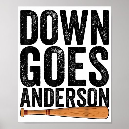 DOWN GOES ANDERSON FUNNY BASEBALL Geschenk ANDERSO Poster (Vorne)