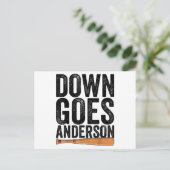 DOWN GOES ANDERSON FUNNY BASEBALL Geschenk ANDERSO Postkarte (Stehend Vorderseite)