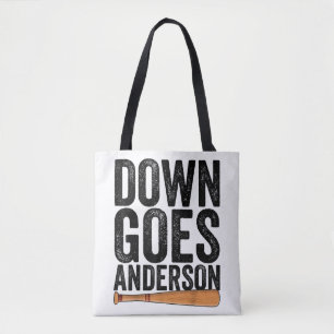 DOWN GOES ANDERSON FUNNY BASEBALL Geschenk ANDERSO Tasche
