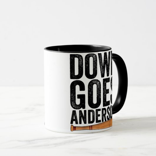 DOWN GOES ANDERSON FUNNY BASEBALL Geschenk ANDERSO Tasse (VorderseiteRechts)