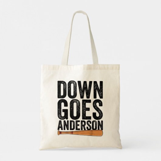 DOWN GOES ANDERSON FUNNY BASEBALL Geschenk ANDERSO Tragetasche (Rückseite)