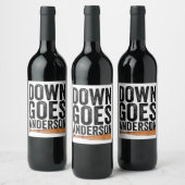 DOWN GOES ANDERSON FUNNY BASEBALL Geschenk ANDERSO Weinetikett (Flaschen)
