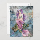 Down in Atlantis - Mermaid Postcard Postkarte (Vorne/Hinten)