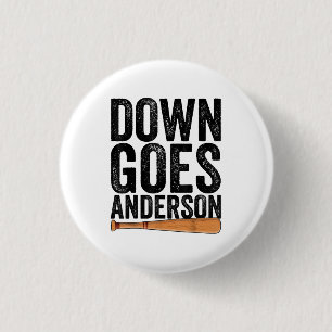 DOWN KOMMT ANDERSON FUNNY BASEBALL Geschenk ANDERS Button