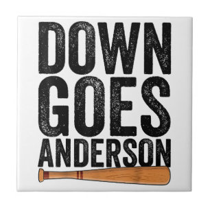 DOWN KOMMT ANDERSON FUNNY BASEBALL Geschenk ANDERS Fliese