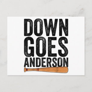 DOWN KOMMT ANDERSON FUNNY BASEBALL Geschenk ANDERS Postkarte
