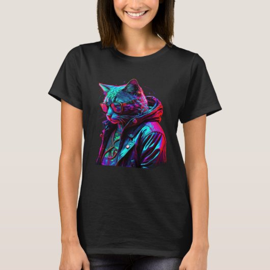 Down on his luck Cat with Glasses T-Shirt (Vorderseite)