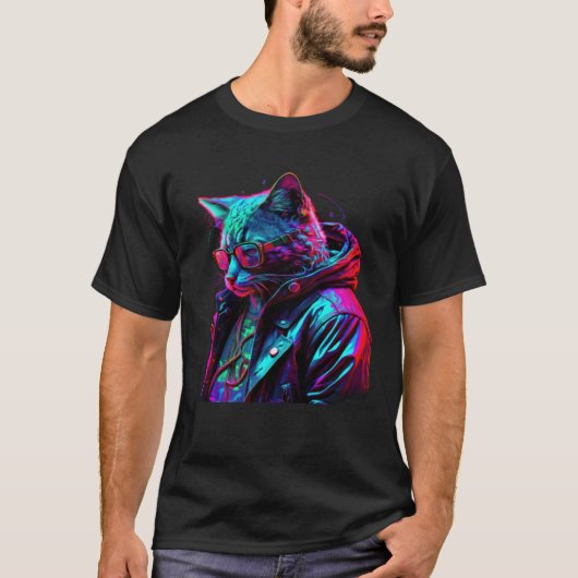 Down on his luck Cat with Glasses T-Shirt (Vorderseite)