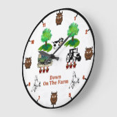 'Down On the Farm' Wall Clock Große Wanduhr (Winkel)
