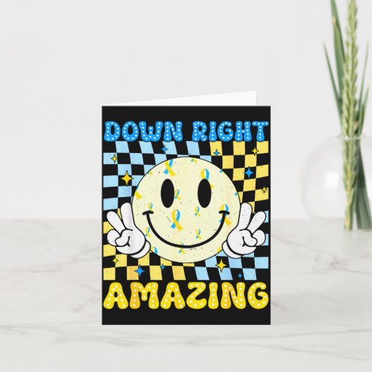 Down Right Amazing World Down Syndrome Awareness B Karte (Vorderseite)