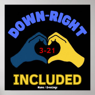 Down-Right Included Welt-Down-Syndrom-Tag-Bewussts Poster