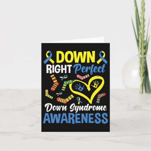 Down Right Perfect Down Syndrome Awareness 1 Karte (Vorderseite)