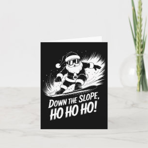 Down Slope Ho Ho Ho Santa Snowboarder Weihnachtsma Karte