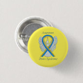 Down Syndrom Angel Awareness Ribbon Button Button (Vorne & Hinten)