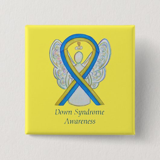 Down Syndrom Angel Awareness Ribbon Button Button (Vorderseite)
