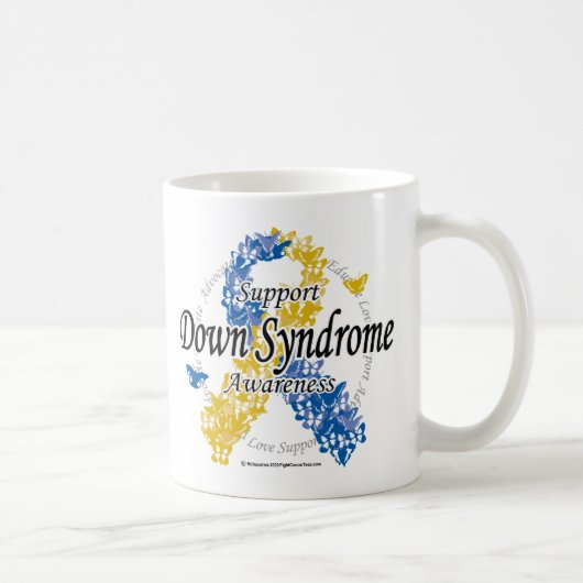 Down-Syndrom Band von Schmetterlingen 2 Kaffeetasse (Rechts)