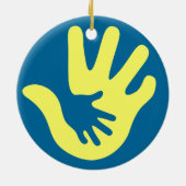 Down-Syndrom Bewusstsein Keramikornament (Hinten)