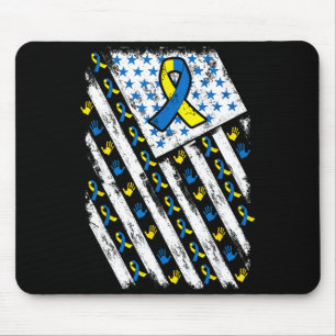 Down-Syndrom-Bewusstsein USA Amerikanische Flagge Mousepad