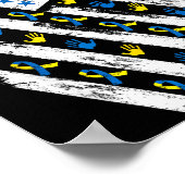 Down-Syndrom-Bewusstsein USA Amerikanische Flagge  Poster (Ecke)