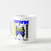 Down-Syndrom Bewusstseins-Schmetterling Kaffeetasse (Vorderseite Links)