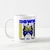 Down-Syndrom Bewusstseins-Schmetterling Kaffeetasse (Links)