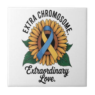 Down-Syndrom-Bewusstseins-Sonnenblume Fliese