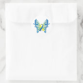 Down-Syndrom Butterfly Runder Aufkleber (Tasche)