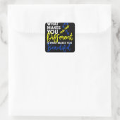 Down Syndrom Day Awareness Heart Butterfly Quadratischer Aufkleber (Tasche)