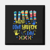 Down Syndrom Day Awareness Socks Down Right Gift Magnet (Vorne)