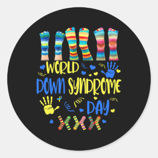 Down Syndrom Day Awareness Socks Down Right Gift Runder Aufkleber